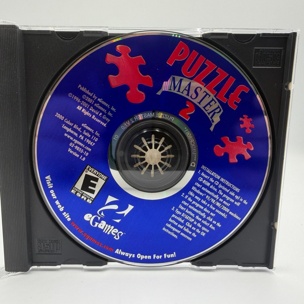 Puzzle Master 2 PC CD-ROM Game eGames 2001 Vintage Windows Software 02-9055-10